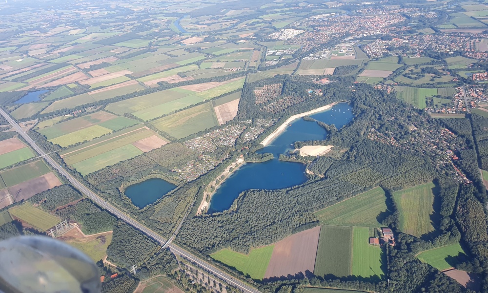 Das Feriengebiet Schloss Dankern aus der Luft